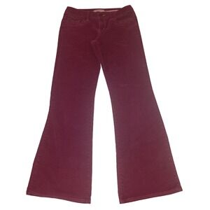 Aeropostale Womens Burgundy Corduroy Flare Pants Low Rise Size 7/8 Long Y2K Boho